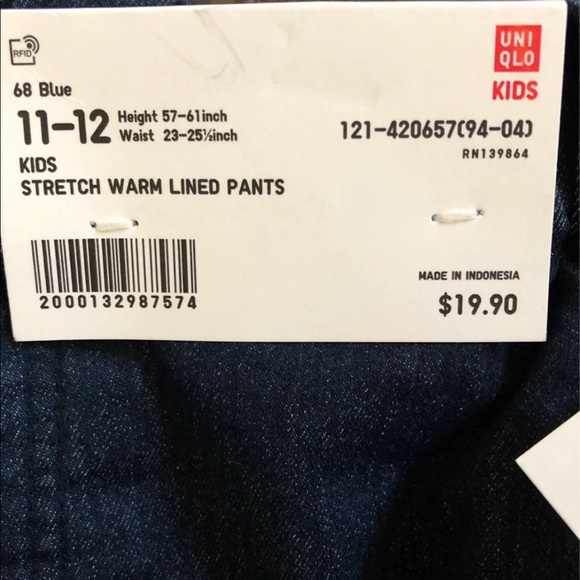 Uniqlo boys stretch warm lined pants - Picture 4 of 8